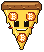 The $SLICE mascot, a pizza slice with Bitcoin pepperoni